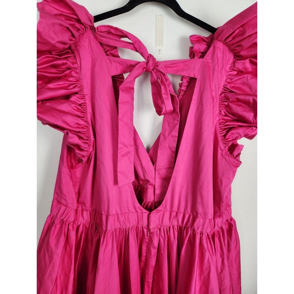 Making The Cut Women's 2X Magenta Ruffle Hi/Lo Midi Dress NWT - Picture 11 of 12